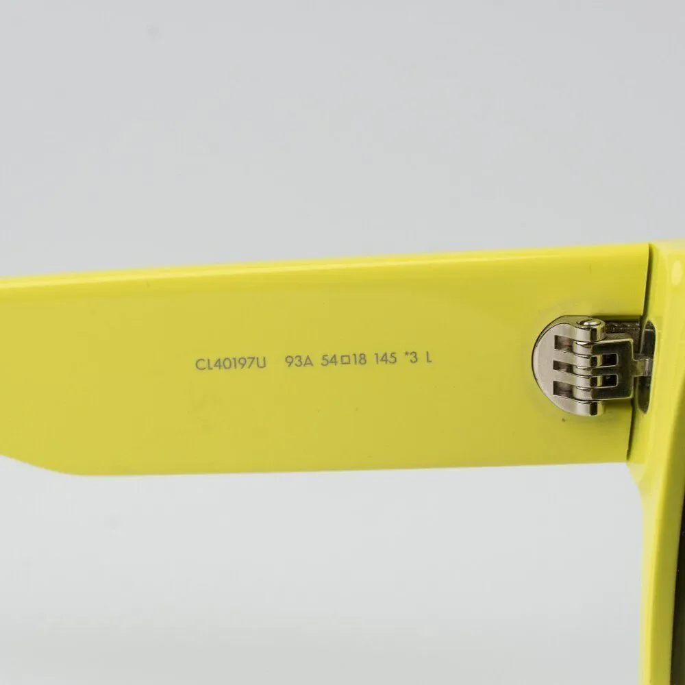 Celine MONOCHROMS Men Sunglasses Lime Green Grey Cat Eye CL40197U 93A BRAND NEW